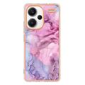 Xiaomi Redmi Note 13 Pro+ Marble Pattern Electroplated IMD TPU-deksel - Blå / Rosa