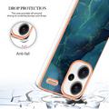 Xiaomi Redmi Note 13 Pro+ Marble Pattern Electroplated IMD TPU-deksel - Grønn