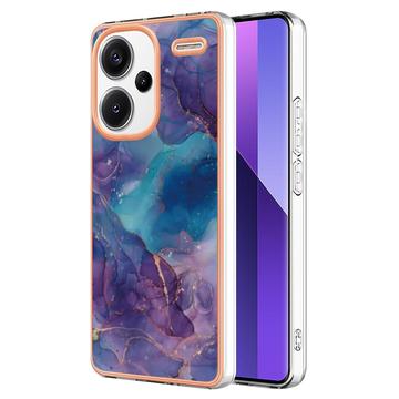 Xiaomi Redmi Note 13 Pro+ Marble Pattern Electroplated IMD TPU-deksel - Lilla