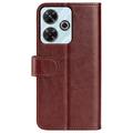 Xiaomi Redmi Note 13R/Poco M6 4G/Redmi 13 5G Lommebok-deksel med Magnetisk Lukning - brun
