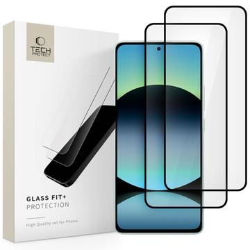 Xiaomi Redmi Note 14 4G/5G Tech-Protect Glass Fit+ Beskyttelsesglass - 2 stk. - Svart
