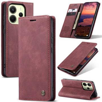 Xiaomi Redmi Note 14 4G Caseme 013 Series Lommebok-deksel - Vinrød