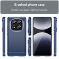 Xiaomi Redmi Note 14 Pro 4G Børstet TPU Deksel - Karbonfiber - Blå