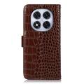 Xiaomi Redmi Note 14 Pro 5G/Poco X7 Crocodile Series Lommebok-deksel i Lær med RFID - Brun