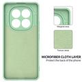 Xiaomi Redmi Note 14 Pro 5G/Poco X7 Flytende silikon-deksel med håndstropp - Grønn