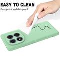 Xiaomi Redmi Note 14 Pro 5G/Poco X7 Flytende silikon-deksel med håndstropp - Grønn