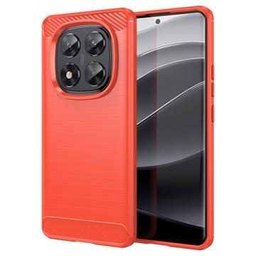 Xiaomi Redmi Note 14 Pro 5G/Poco X7 Børstet TPU Deksel - Karbonfiber