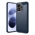 Xiaomi Redmi Note 17 4G/5G Børstet TPU-deksel - karbonfiber - blå