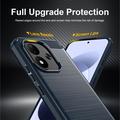 Xiaomi Redmi Note 17 4G/5G Børstet TPU-deksel - karbonfiber - blå