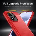 Xiaomi Redmi Note 17 4G/5G børstet TPU-deksel - karbonfiber - rød
