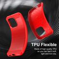 Xiaomi Redmi Note 17 4G/5G børstet TPU-deksel - karbonfiber - rød