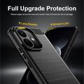 Xiaomi Redmi Note 17 Pro Børstet TPU-deksel - karbonfiber - svart