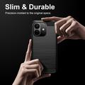 Xiaomi Redmi Note 17 Pro Børstet TPU-deksel - karbonfiber - svart