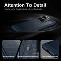 Xiaomi Redmi Note 17 Pro Børstet TPU-deksel - karbonfiber - blå