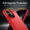 Xiaomi Redmi Note 17 Pro børstet TPU-deksel - karbonfiber - rød