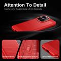 Xiaomi Redmi Note 17 Pro børstet TPU-deksel - karbonfiber - rød