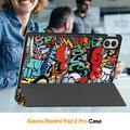Xiaomi Redmi Pad 2 Pro/Poco Pad M1 Tri-Fold Series Smart Folio-etui - Graffiti