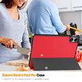 Xiaomi Redmi Pad Pro/Poco Pad Tri-Fold Series Smart Folio-etui - Rød