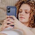 Xiaomi Redmi Turbo 5 Børstet TPU-deksel - karbonfiber - blå