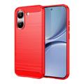 Xiaomi Redmi Turbo 5/Poco X8 Pro børstet TPU-deksel - karbonfiber - rød