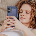 Xiaomi Redmi Turbo 5 Max/Poco X8 Pro Max Børstet TPU-deksel - karbonfiber - blå