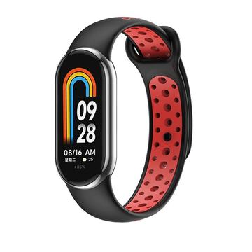 Xiaomi Smart Band 8/9 Beline Design Silikonrem - Rød / Svart