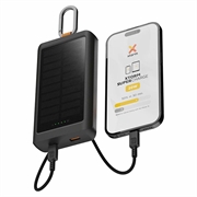 Xtorm Go2-serien 10000mAh solcelledrevet powerbank/lommelykt - 20W, USB-C, USB-A - svart
