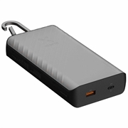 Xtorm Go2-serien 10000mAh solcelledrevet powerbank/lommelykt - 20W, USB-C, USB-A - svart