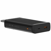 Xtorm Go2-serien 10000mAh solcelledrevet powerbank/lommelykt - 20W, USB-C, USB-A - svart