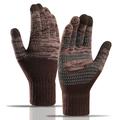 Y0046 1 par strikkede, vindtette, varme vinterhansker for menn med berøringsskjerm og elastisk mansjett