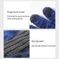 Y0046 1 par strikkede, vindtette, varme vintervotter med elastisk mansjett og berøringsskjerm for menn - marineblå