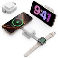 Y222 15W ultrakompakt 3-i-1 magnetisk MagSafe trådløs lader – hvit