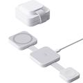 Y222 15W ultrakompakt 3-i-1 magnetisk MagSafe trådløs lader – hvit