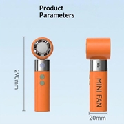 Y41 sammenleggbar håndholdt vifte med 3000mAh batteri - oransje