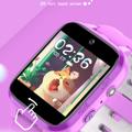Y90 PRO Kids Smart Watch Vanntett Dual Camera Skritteller Lommelykt Musikkspill Student Smart Armbånd - Lilla