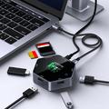 YC-931 8-i-1 4K USB-C-hub med OLED-skjerm - 100W PD-lading - svart