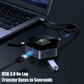 YC-931 8-i-1 4K USB-C-hub med OLED-skjerm - 100W PD-lading - svart