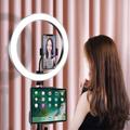 YINGNUOST 26cm fyllelys med 1.2m stativstativ ABS + PC 3 lysmodi Selfie-ringlys for YouTube-videoer