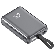 YM-1254 Mini-powerbank med innebygd kabel - 20000mAh - Anløpning
