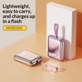 YM-1254 Mini-powerbank med innebygd kabel - 20000mAh - rosagull