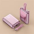 YM-1254 Mini-powerbank med innebygd kabel - 20000mAh - rosagull