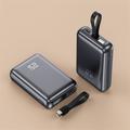 YM-1254 Mini-powerbank med innebygd kabel - 20000mAh - Anløpning