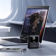 YM-1422 Mini-powerbank 20000mAh - USB-C- og Lightning-kabler - svart