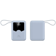 YM-1422 Mini-powerbank 20000mAh - USB-C-, Lightning-kabler - Blå