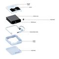 YM-1422 Mini-powerbank 20000mAh - USB-C-, Lightning-kabler - Blå