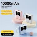 YM-1422 Mini-powerbank 20000mAh - USB-C-, Lightning-kabler - rosa
