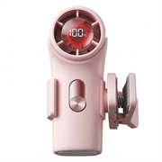 YS-G10 Mini-håndvifte med klips og digitalt display - rosa
