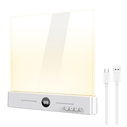 YSJ-019 Plus LED-nattlampe i klart akryl - Type-C-lading - Hvit
