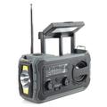 YX328 Nødhåndsveiv solcelle radio med lommelykt, 4000mAh powerbank (Åpen Emballasje - Utmerket) - grå
