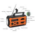YX328 Nødhåndsveiv solcelledrevet radio med lommelykt, 4000mAh powerbank - oransje
